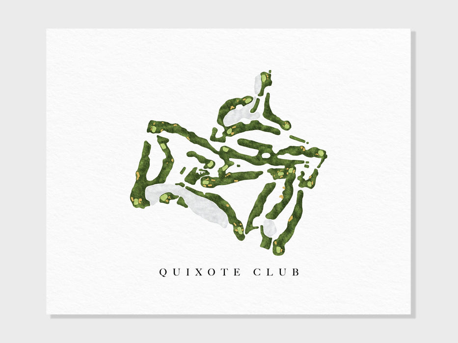 Quixote Club | Sumter, SC | Golf Course Map, Golfer Decor Gift for Him, Scorecard Layout | Art Print UNFRAMED