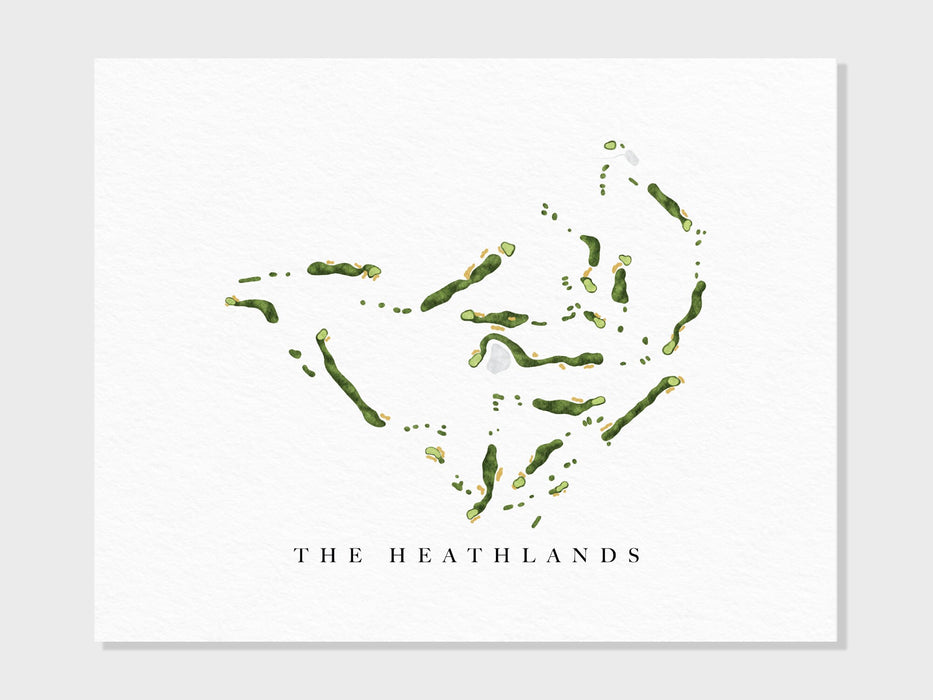The Heathlands | Onekama, MI | Course Map, Golf Painting, Golf Gift, Course Layout | Art Print UNFRAMED