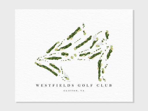 Westfields Golf Club | Clifton, VA | Course Map, Golf Painting, Golf Gift, Course Layout | Art Print UNFRAMED