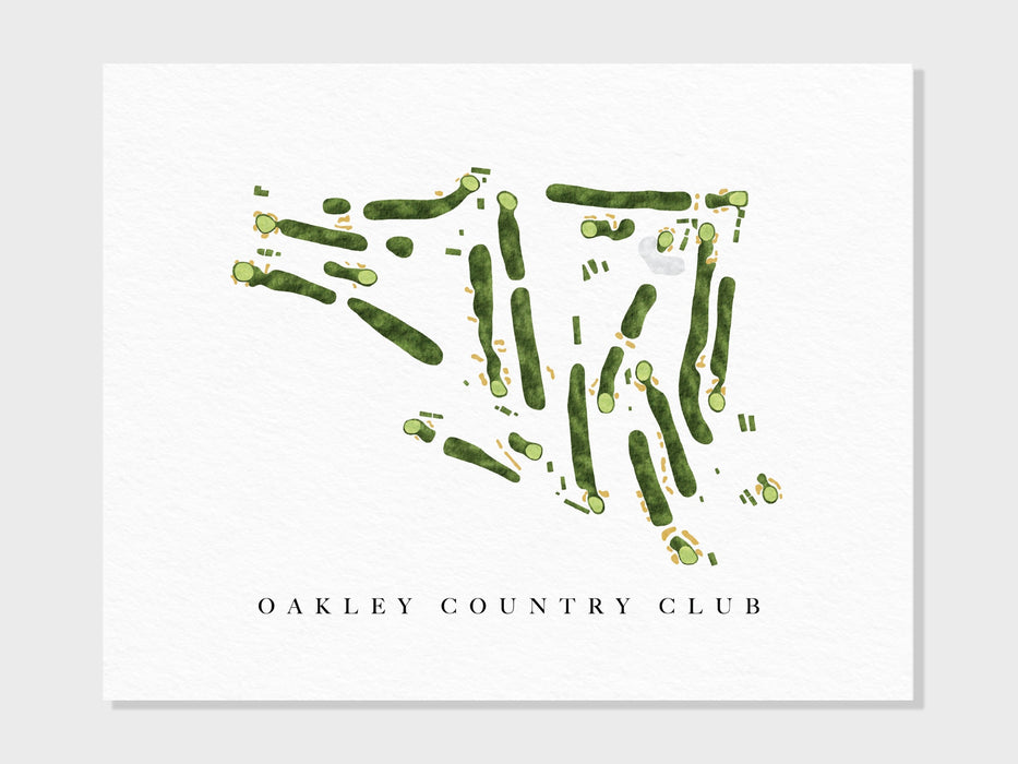 Oakley Country Club | Watertown, MA | Golf Course Map, Golfer Decor Gift for Him, Scorecard Layout | Art Print UNFRAMED