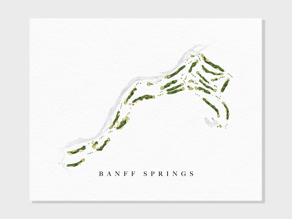 Banff Springs Golf Course | Banff, AB | Course Map, Golf Painting, Golf Gift, Course Layout | Art Print UNFRAMED