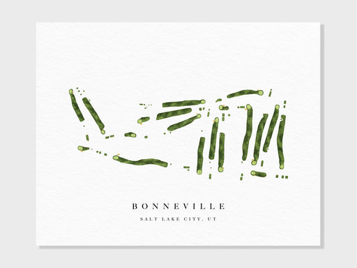 Bonneville Golf Course | Salt Lake City, UT | Course Map, Golf Painting, Golf Gift, Course Layout | Art Print UNFRAMED