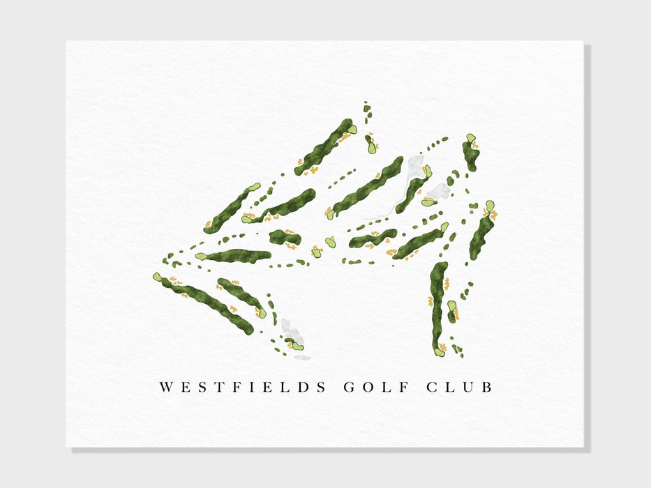 Westfields Golf Club | Clifton, VA | Course Map, Golf Painting, Golf Gift, Course Layout | Art Print UNFRAMED