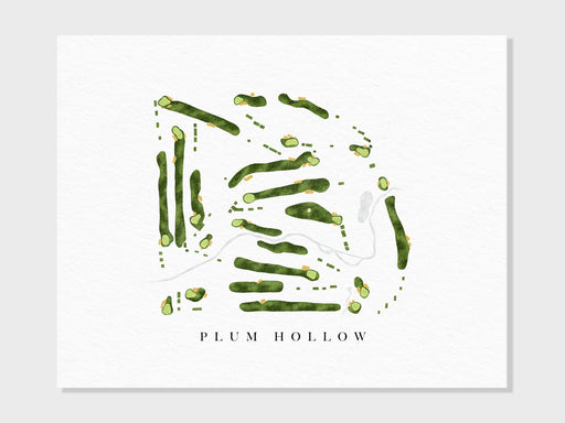 Plum Hollow Country Club | Southfield, MI | Golf Course Map, Golfer Decor Gift for Him, Scorecard Layout | Art Print UNFRAMED
