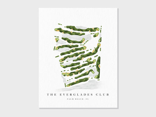 The Everglades Club | Palm Beach, FL | Golf Course Map, Golfer Decor Gift for Him, Scorecard Layout | Art Print UNFRAMED