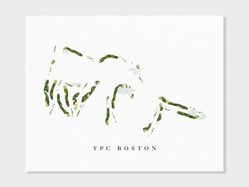 TPC Boston | Norton, MA | Golf Course Map, Golfer Decor Gift for Him, Scorecard Layout | Art Print UNFRAMED