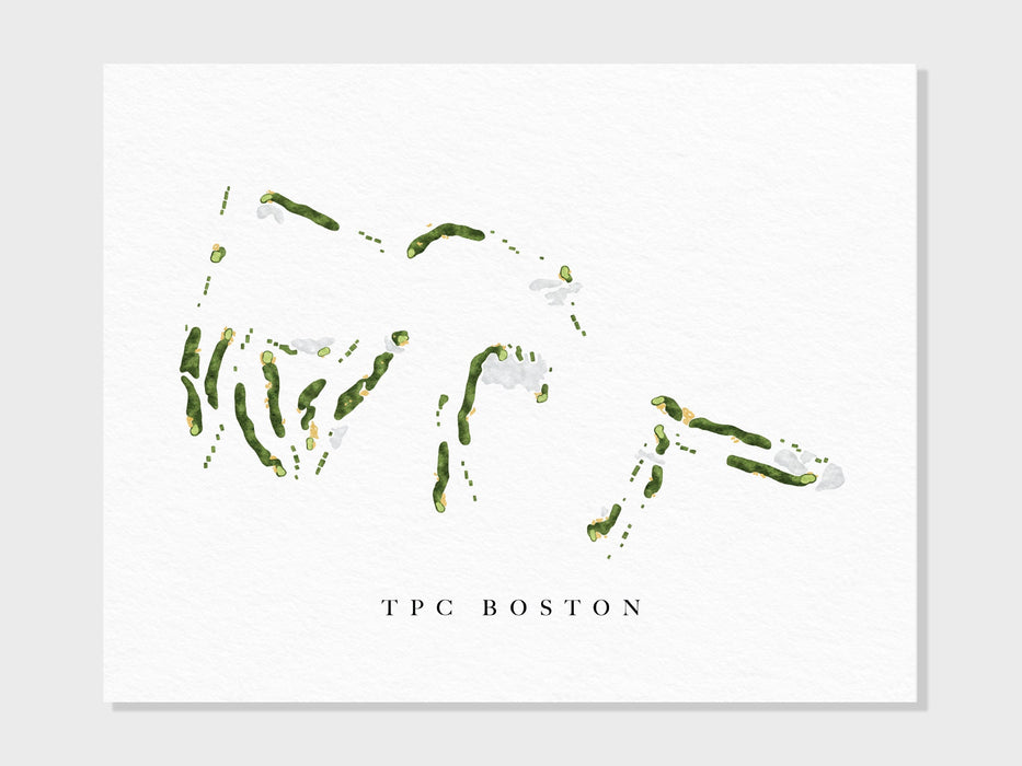 TPC Boston | Norton, MA | Golf Course Map, Golfer Decor Gift for Him, Scorecard Layout | Art Print UNFRAMED