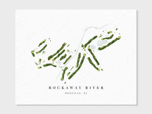 Rockaway River Country Club | Denville, NJ | Course Map, Golf Painting, Golf Gift, Course Layout | Art Print UNFRAMED