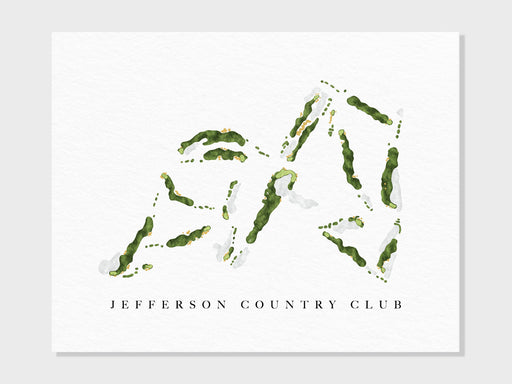 Jefferson Country Club | Blacklick, OH | Golf Course Map, Golfer Decor Gift for Him, Scorecard Layout | Art Print UNFRAMED