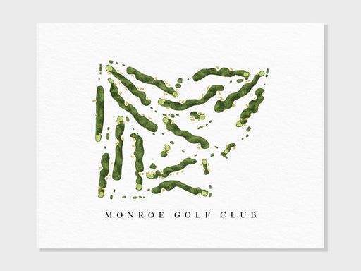 Monroe Golf Club | Pittsford, NY | Golf Course Map, Golfer Decor Gift for Him, Scorecard Layout | Art Print UNFRAMED