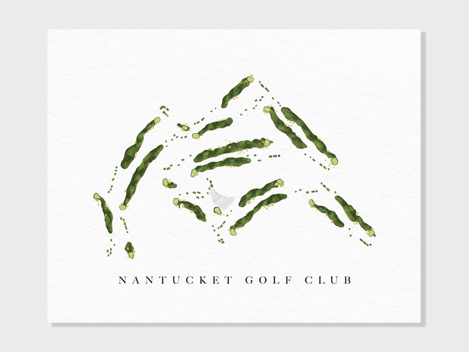 Nantucket Golf Club | Nantucket, MA | Golf Course Map, Golfer Decor Gift for Him, Scorecard Layout | Art Print UNFRAMED