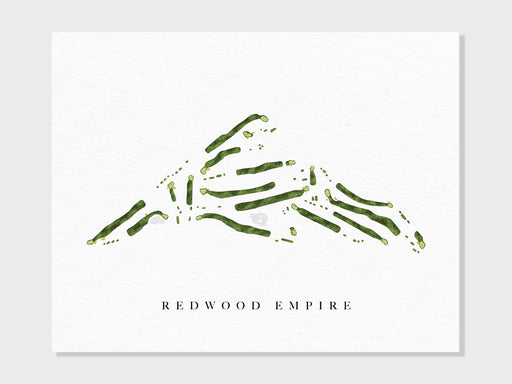 Redwood Empire Golf & Country Club | Fortuna, CA | Golf Course Map, Golfer Decor Gift for Him, Scorecard Layout | Art Print UNFRAMED