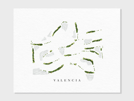 Valencia Golf & Country Club | Naples, FL | Golf Course Map, Golfer Decor Gift for Him, Scorecard Layout | Art Print UNFRAMED