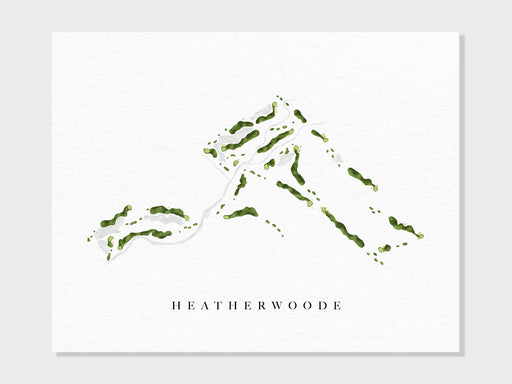 Heatherwoode Golf Club | Springboro, OH | Golf Course Map, Golfer Decor Gift for Him, Scorecard Layout | Art Print UNFRAMED
