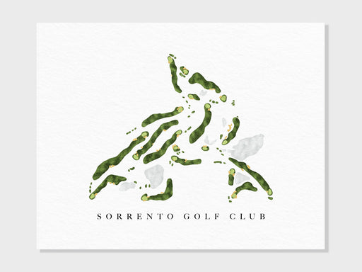 Sorrento Golf Club | Victoria, Australia | Golf Course Map, Golfer Decor Gift for Him, Scorecard Layout | Art Print UNFRAMED