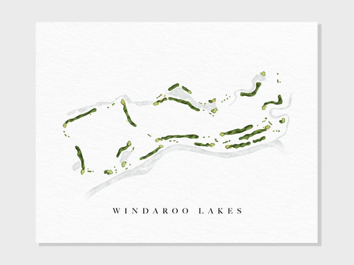 Windaroo Lakes | Brisbane, Australia | Golf Course Map, Golfer Decor Gift for Him, Scorecard Layout | Art Print UNFRAMED