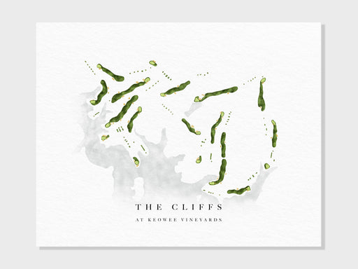 The Cliffs at Keowee Vineyards | Sunset, SC | Golf Course Map, Golfer Decor Gift for Him, Scorecard Layout | Art Print UNFRAMED