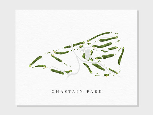 Chastain Park Golf Course | Atlanta, GA | Golf Course Map, Golfer Decor Gift for Him, Scorecard Layout | Art Print UNFRAMED