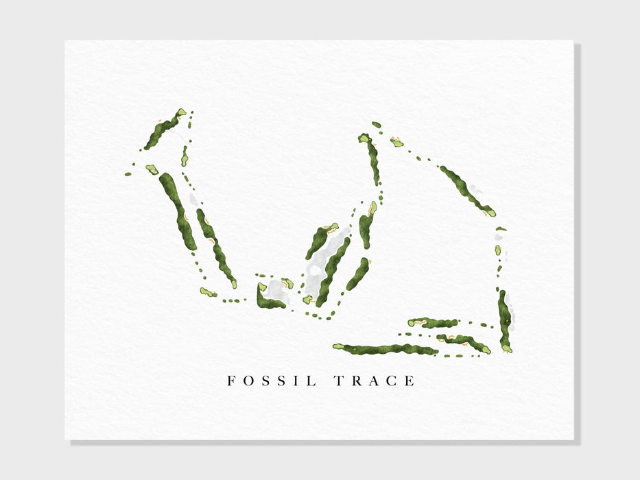 Fossil Trace Golf Club | Golden, CO | Golf Course Map, Golfer Decor Gift for Him, Scorecard Layout | Art Print UNFRAMED