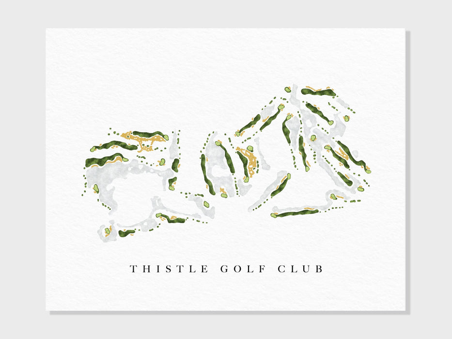 Thistle Golf Club | Sunset Beach, NC | Golf Course Map, Golfer Decor Gift for Him, Scorecard Layout | Art Print UNFRAMED