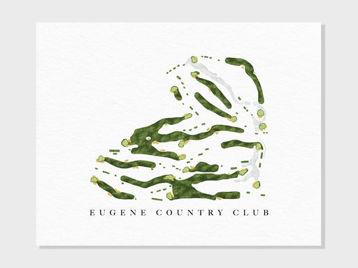 Eugene Country Club | Eugene, OR | Golf Course Map, Golfer Decor Gift for Him, Scorecard Layout | Art Print UNFRAMED