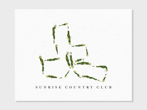 Sunrise Country Club | Rancho Mirage, CA | Golf Course Map, Golfer Decor Gift for Him, Scorecard Layout | Art Print UNFRAMED
