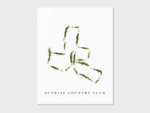 Sunrise Country Club | Rancho Mirage, CA | Golf Course Map, Golfer Decor Gift for Him, Scorecard Layout | Art Print UNFRAMED