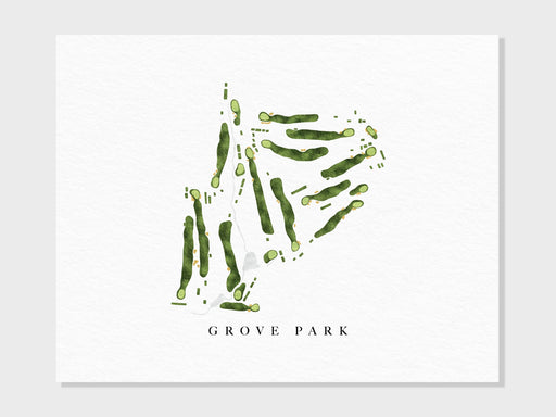 Grove Park Golf Club | Asheville, NC | Golf Course Map, Golfer Decor Gift for Him, Scorecard Layout | Art Print UNFRAMED