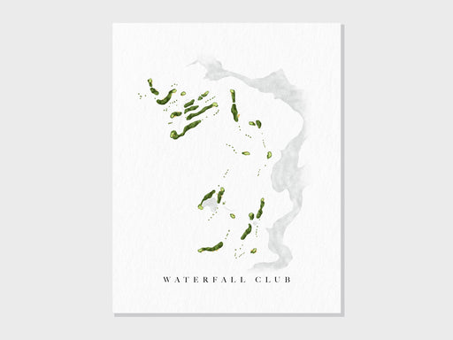 Waterfall Club | Lake Burton, GA | Golf Course Map, Golfer Decor Gift for Him, Scorecard Layout | Art Print UNFRAMED