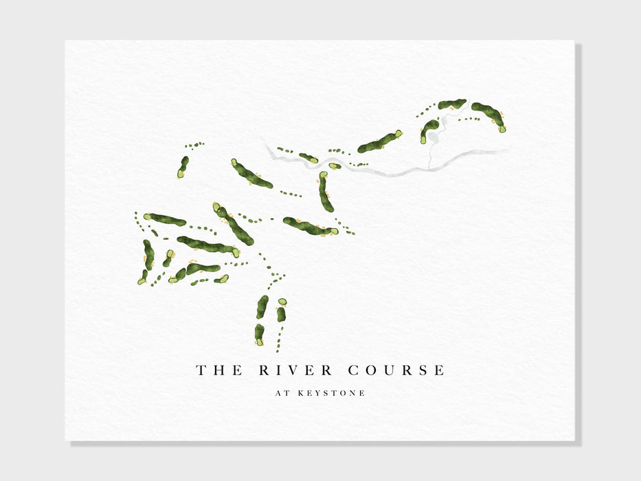 The River Course at Keystone | Keystone, CO | Golf Course Map, Golfer Decor Gift for Him, Scorecard Layout | Art Print UNFRAMED