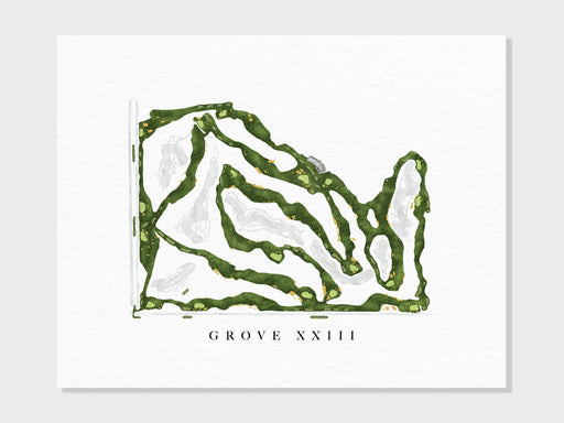 Grove XXIII | Hobe Sound, FL | Golf Course Map, Personalized Golf Art Gifts for Men Wall Decor, Custom Watercolor Print