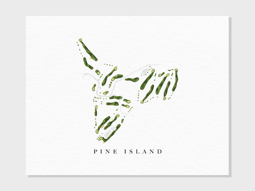 Pine Island Country Club | Charlotte, NC | Golf Course Map, Golfer Decor Gift for Him, Scorecard Layout | Art Print UNFRAMED