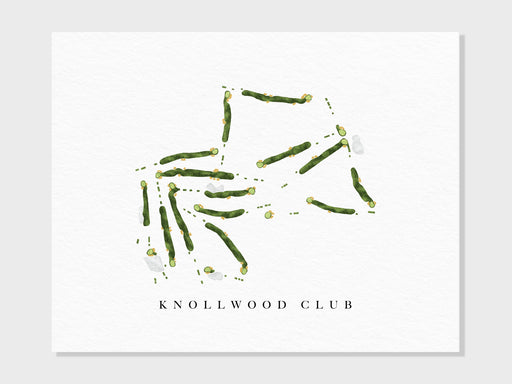 Knollwood Club | Lake Forest, IL | Golf Course Map, Golfer Decor Gift for Him, Scorecard Layout | Art Print UNFRAMED