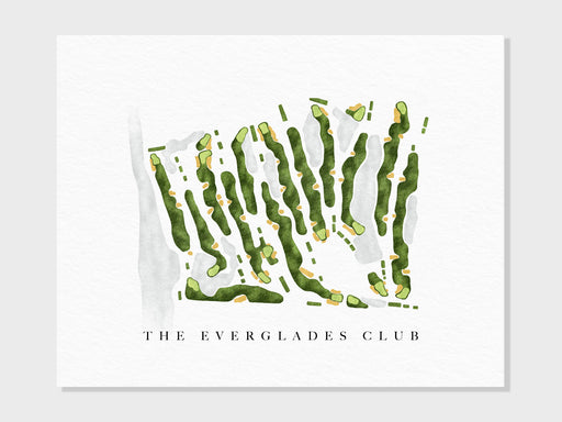 The Everglades Club | Palm Beach, FL | Golf Course Map, Golfer Decor Gift for Him, Scorecard Layout | Art Print UNFRAMED
