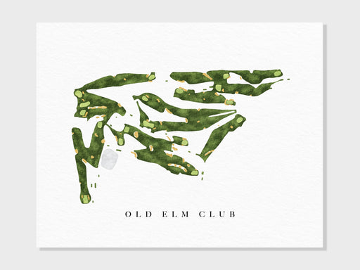 Old Elm Club | Highland Park, IL | Golf Course Map, Golfer Decor Gift for Him, Scorecard Layout | Art Print UNFRAMED