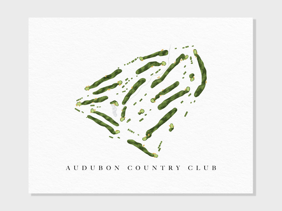 Audubon Country Club | Louisville, KY | Golf Course Map, Golfer Decor Gift for Him, Scorecard Layout | Art Print UNFRAMED