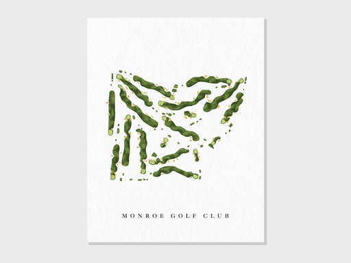Monroe Golf Club | Pittsford, NY | Golf Course Map, Golfer Decor Gift for Him, Scorecard Layout | Art Print UNFRAMED