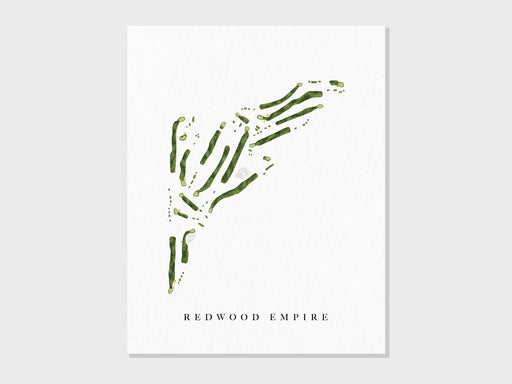 Redwood Empire Golf & Country Club | Fortuna, CA | Golf Course Map, Golfer Decor Gift for Him, Scorecard Layout | Art Print UNFRAMED