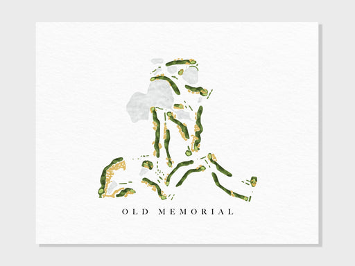 Old Memorial Golf Club | Tampa, FL | Golf Course Map, Golfer Decor Gift for Him, Scorecard Layout | Art Print UNFRAMED