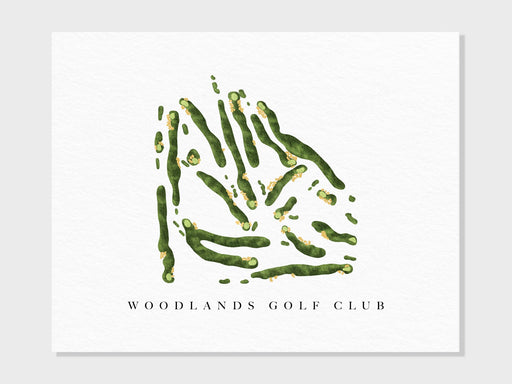 Woodlands Golf Club | Victoria, Australia | Golf Course Map, Golfer Decor Gift for Him, Scorecard Layout | Art Print UNFRAMED