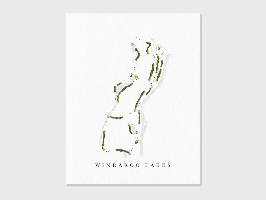 Windaroo Lakes | Brisbane, Australia | Golf Course Map, Golfer Decor Gift for Him, Scorecard Layout | Art Print UNFRAMED