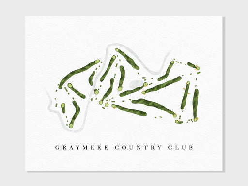 Graymere Country Club | Columbia, TN | Golf Course Map, Golfer Decor Gift for Him, Scorecard Layout | Art Print UNFRAMED