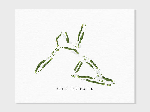 Cap Estate Golf & Country Club | Rodney Bay, St. Lucia | Golf Course Map, Golfer Decor Gift for Him, Scorecard Layout | Art Print UNFRAMED