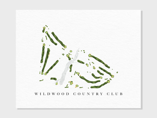 Wildwood Country Club | Louisville, KY | Golf Course Map, Golfer Decor Gift for Him, Scorecard Layout | Art Print UNFRAMED