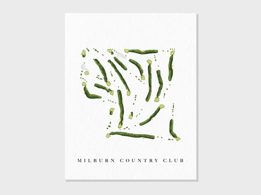 Milburn Country Club | Overland Park, KS | Golf Course Map, Personalized Golf Art Gifts for Men Wall Decor, Custom Watercolor Print