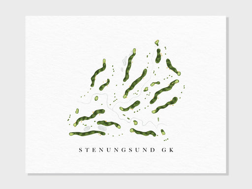 Stenungsund Golfklubb | Spekeröd, Sweden | Golf Course Map, Personalized Golf Art Gifts for Men Wall Decor, Custom Watercolor Print