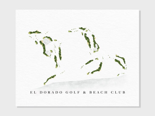 El Dorado Golf & Beach Club | Los Cabos, Mexico | Golf Course Map, Golfer Decor Gift for Him, Scorecard Layout | Art Print UNFRAMED
