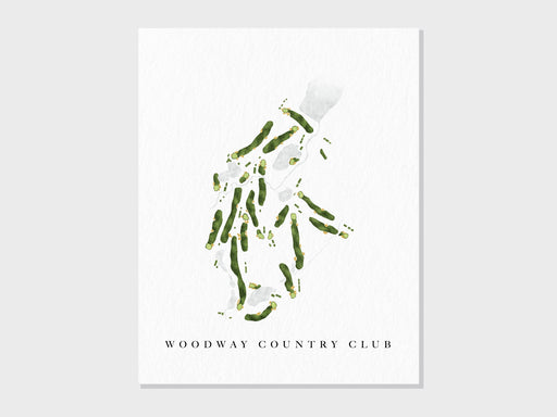 Woodway Country Club | Darien, CT | Golf Course Map, Golfer Decor Gift for Him, Scorecard Layout | Art Print UNFRAMED