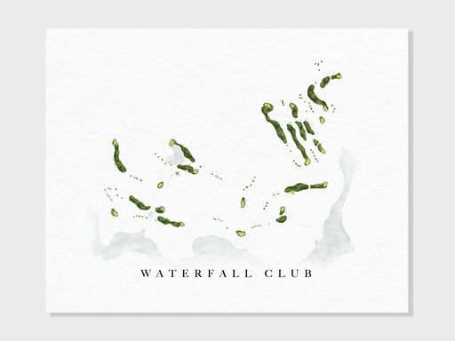 Waterfall Club | Lake Burton, GA | Golf Course Map, Golfer Decor Gift for Him, Scorecard Layout | Art Print UNFRAMED