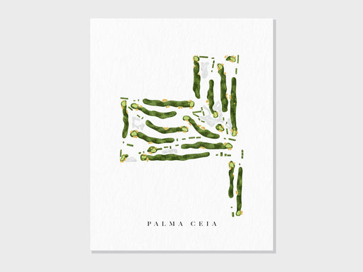 Palma Ceia Golf & Country Club | Tampa, FL | Golf Course Map, Golfer Decor Gift for Him, Scorecard Layout | Art Print UNFRAMED